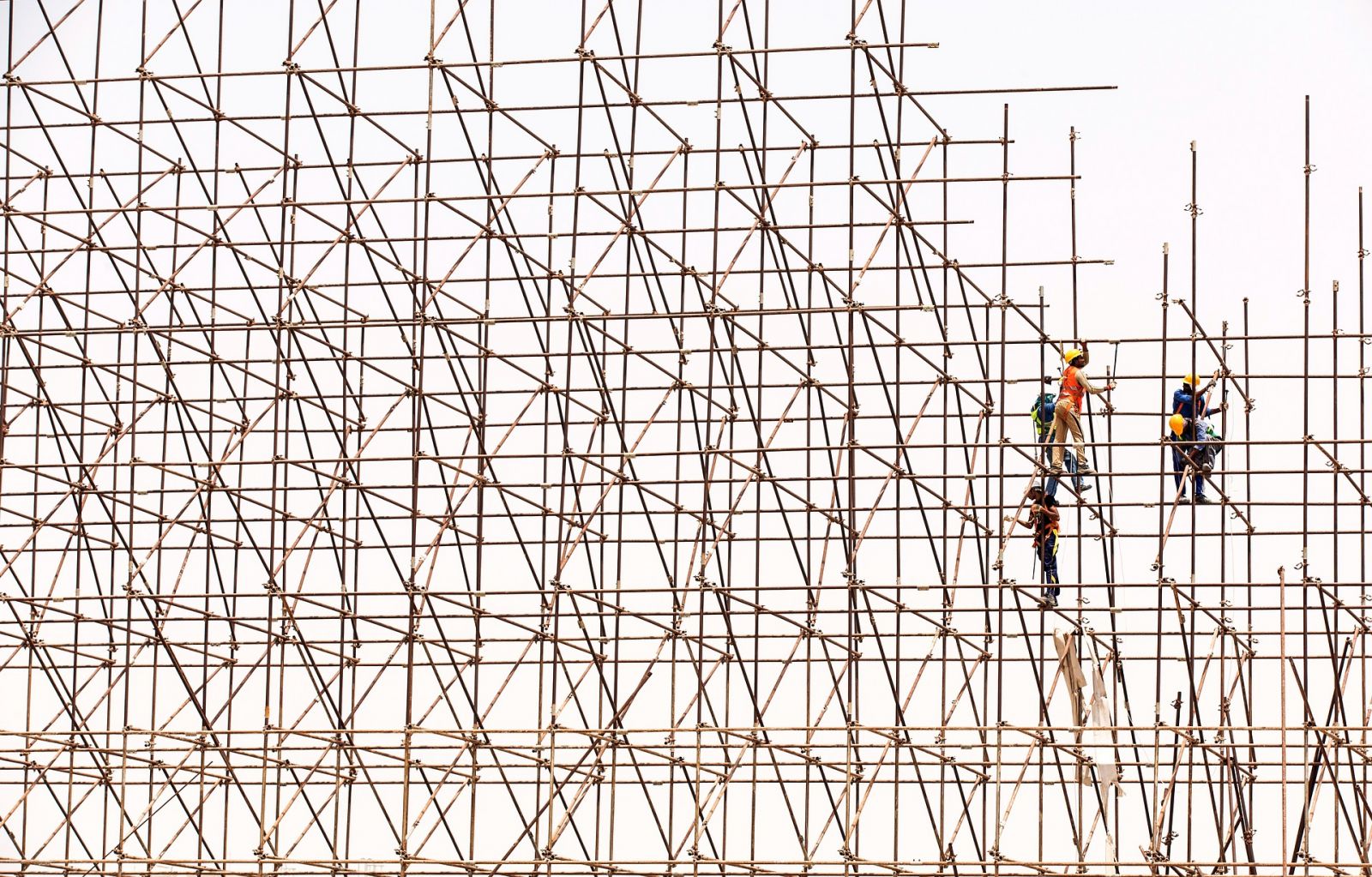scaffolding, construction site, building project, construction workers, builders, safety
